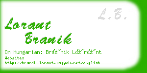 lorant branik business card